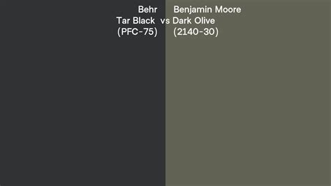 Behr Tar Black PFC 75 Vs Benjamin Moore Dark Olive 2140 30 Side By