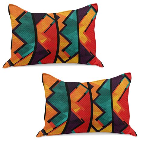 Modern Knitted Quilt Pillowcover Set Of 2 Geometric Contemporary Art