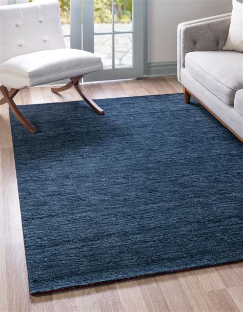 Navy Blue 5 3 X 7 5 Solid Gabbeh Rug Rugsca