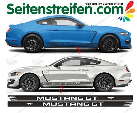 Ford Mustang Gt Side Stripes Graphics Decals Sticker Kit N° 3147