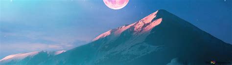 Mountain view [Moon rise ] 4K wallpaper download