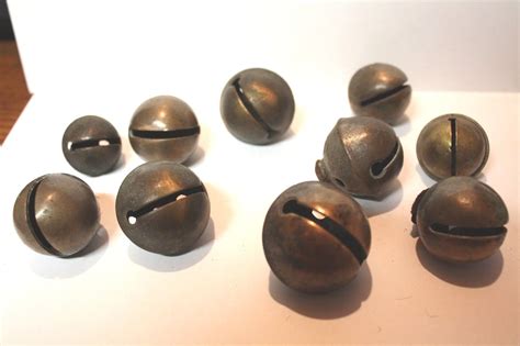 Vintage Brass Sleigh Bells There Is Good Variety Here Size To