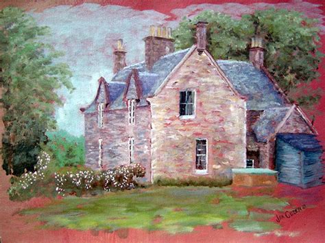 Old Scottish Farm House in Pink Green and Mauve MINI-GICLEE - Etsy