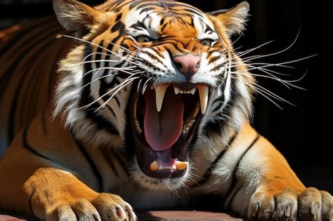 Premium AI Image An Angry Tiger With Its Mouth Open