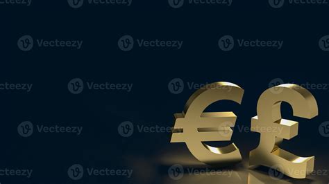 The gold euro and pound symbol for business concept 3d rendering ...