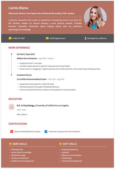 Caregiver Resume Examples How To Write And What To Include Cakeresume