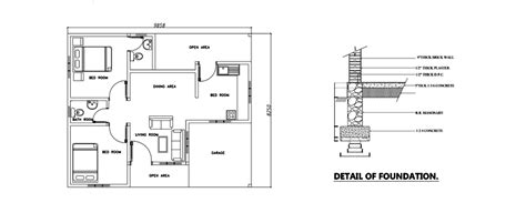 Two Bedrooms Modern House Plan Dwg Net Cad Blocks And House Plans