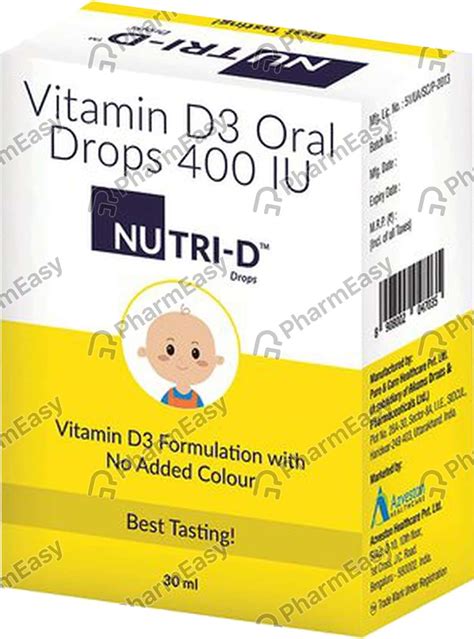 Nutri D 400 IU Oral Drop 30 Uses Side Effects Price Dosage