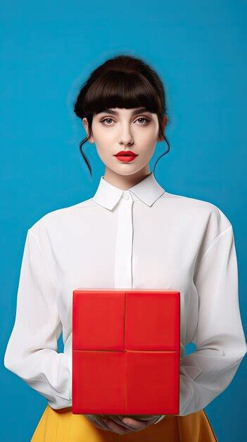 Premium Ai Image Western Woman Holding A Box