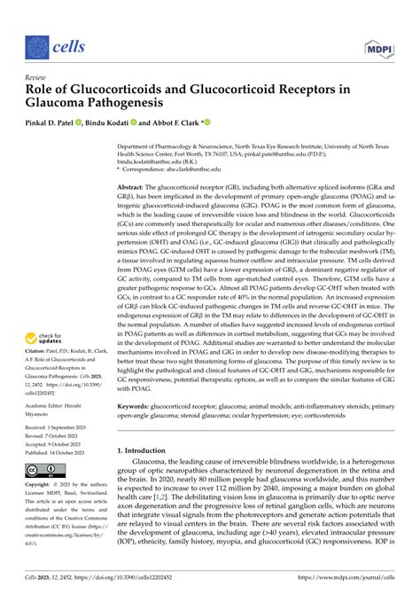 (PDF) Role of Glucocorticoids and Glucocorticoid Receptors in Glaucoma Pathogenesis