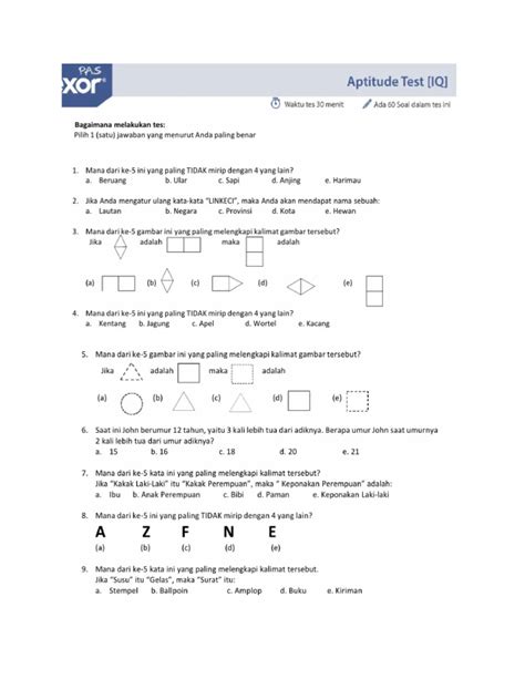 apptitute test kerja