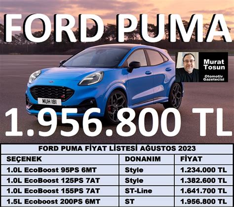 Ford Puma Fiyat Listesi A Ustos Km Puma Fiyat Km Ford Fiyat