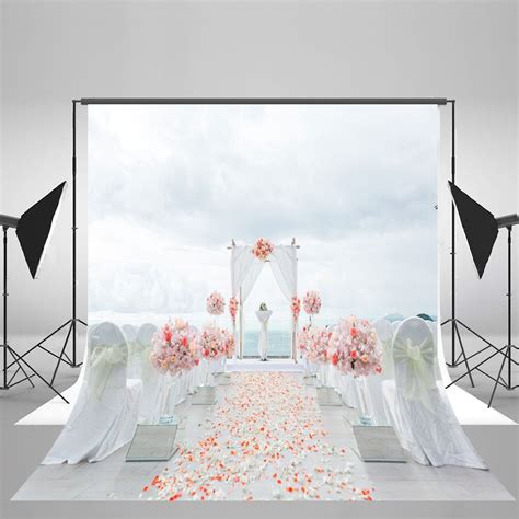 Mohome X Ft White Wedding Scene And Pink Flower For Photography Happy