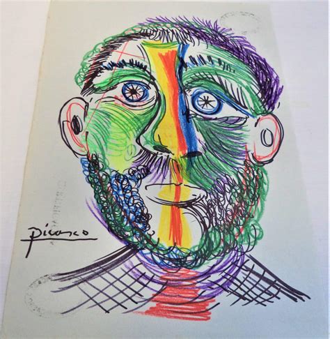 Sold Price Signed Picasso Ink And Colored Pencil On Paper Invalid Date Est