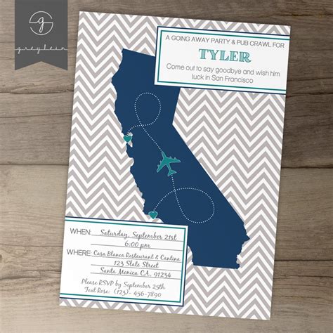 Going Away Party Invitations / Invites / Single State by greylein