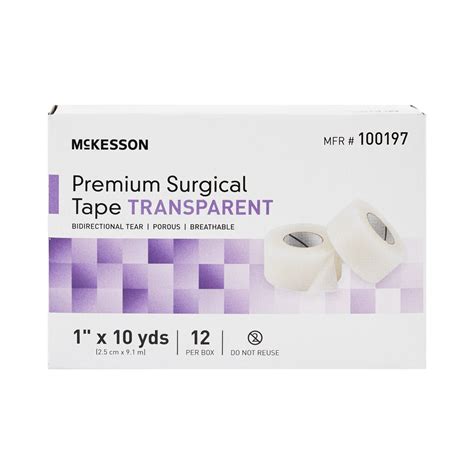 Mckesson Plastic Medical Tape 1 Inch X 10 Yard Transparent Williams
