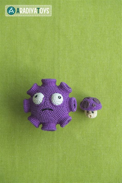 Crochet Pattern Of Gloom And Puff Shrooms From Plants Vs Zombies