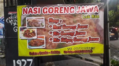 Carta Del Restaurante Nasi Goreng Jawa Cak Nan Surabaya Jl Raya