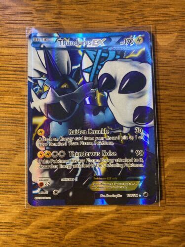 Thundurus EX 110 116 Ultra Rare Full Art Holo Plasma Freeze Pokemon