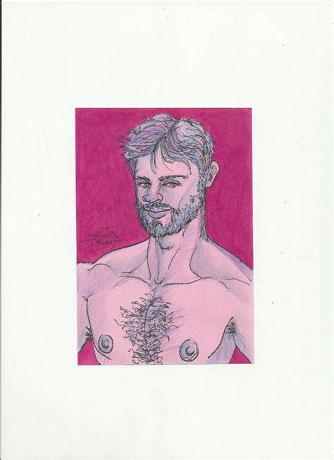 Muscle Hunk Nude Physique Pose Study Dallas Orig Gay Art Bthrash