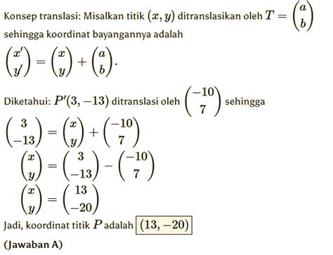 Contoh Soal Transformasi Geometri Matematika Smp