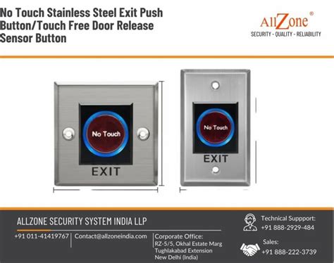 No Touch Stainless Steel Exit Push Buttontouch Free Door Release