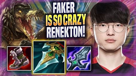 FAKER IS SO CRAZY WITH RENEKTON T1 Faker Plays Renekton MID Vs Sylas