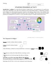 Explore Pedigree Worksheet Docx Biology Name Date Period STUDYING