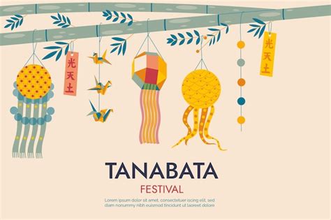 Premium Vector Flat Tanabata Illustration With Woman Dancing