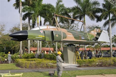 Base delivers static display jet back to its pedestal in city of Homestead