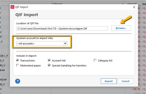 import bank statement transactions  quicken qif docuclipper