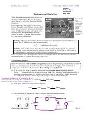 Ohm S Law Report Pdf Name Sanae Rahhal March 6 2019 LivePhoto