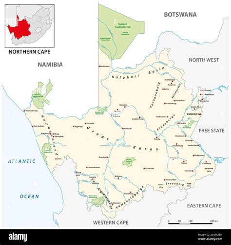 Vector Map Of Northern Cape Province South Africa Stock Photo Alamy