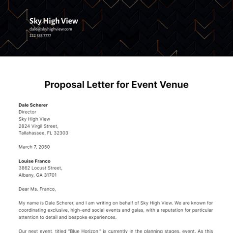Free Venue Templates To Edit Online