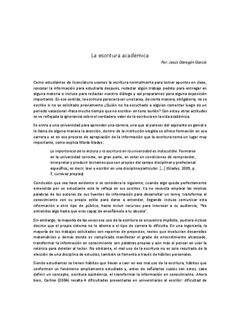 Pdf Importancia De La Escritura Académica Posgrados En Ingeniería