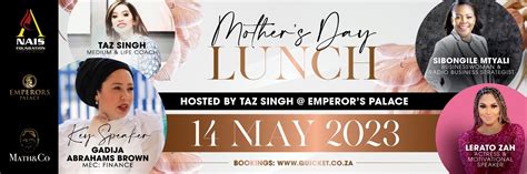 Book Tickets For Mothers Day Lunch Hosted By Taz Emperors Palace