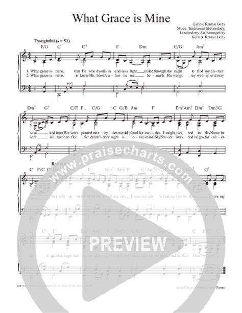 What Grace Is Mine Sheet Music PDF Keith Kristyn Getty PraiseCharts