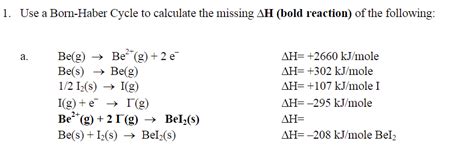 Answered Use A Born Haber Cycle To Calculate The Bartleby