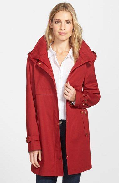 Gallery Snap Front A Line Raincoat With Detachable Hood Regular