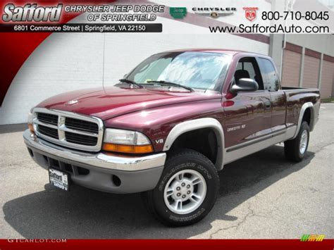 2000 Dark Garnet Red Pearl Coat Dodge Dakota Slt Extended Cab 4x4