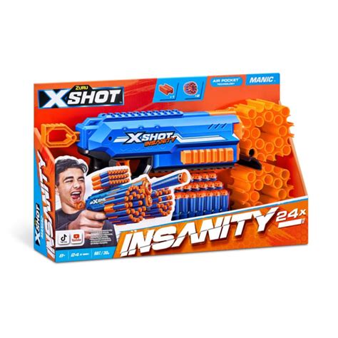 Zuru X-Shot Insanity Manic Blaster 24 Darts - Kmart