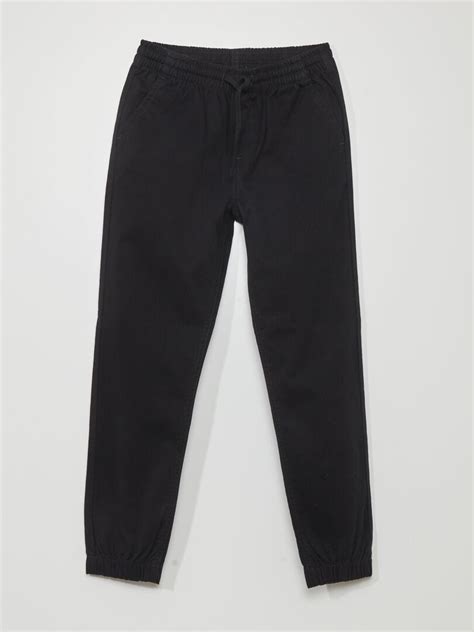 Pantal N Jogger Con Cintura El Stica Negro Kiabi