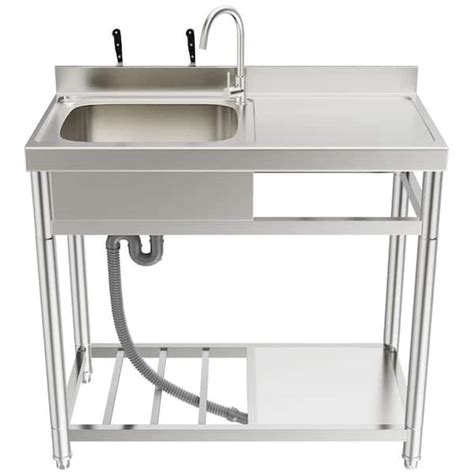 Homeibro In Free Standing Commercial Restaurant Kitchen Sink