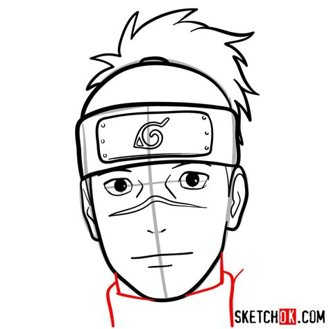 How to draw Iruka Umino's face - Naruto - Sketchok easy drawing guides