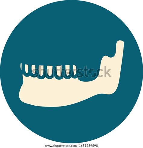 Iconic Tattoo Style Image Skeleton Jaw Stock Vector Royalty Free