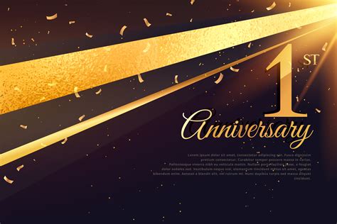 1st anniversary celebration card template - Download Free Vector Art ...