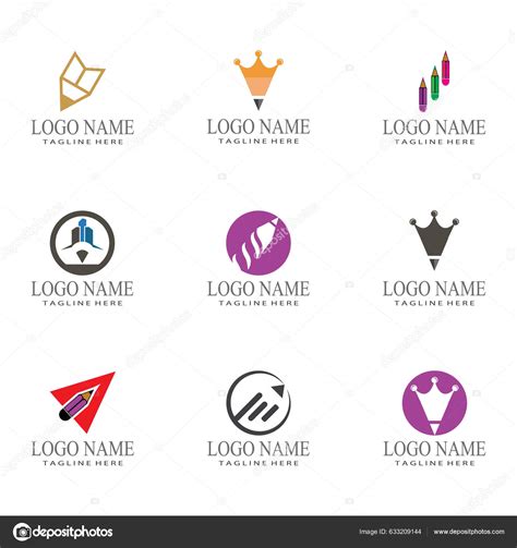 Pencil Logo Template Vector Symbol Design Stock Vector By Heartlive