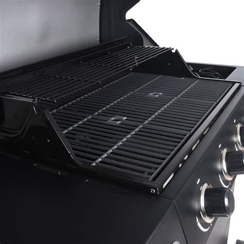 Revoace 4 Burner Propane Gas Grill With Side Burner Pewter Fleck And Black