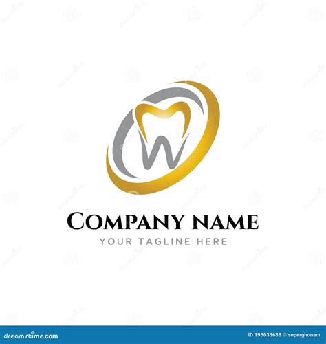 Elegant Golden Dental Logo Design Inspiration Vector Stock Vector