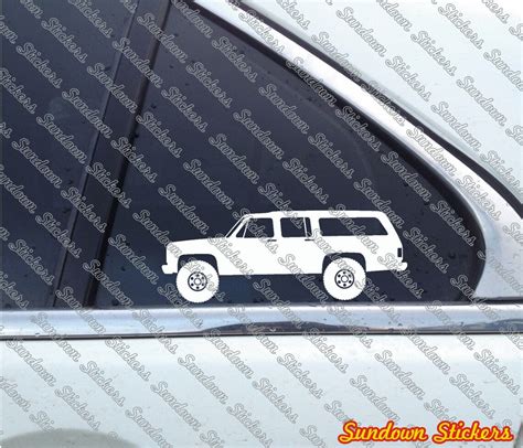 2x Lifted 4x4 Outline Stickers For Chevrolet Suburban Etsy